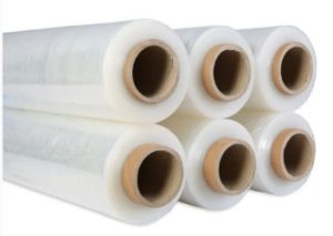 Hand-Stretchfolie 500 mm / 23 µm: sechs 3-kg-Rollen, verpackt in einem Karton